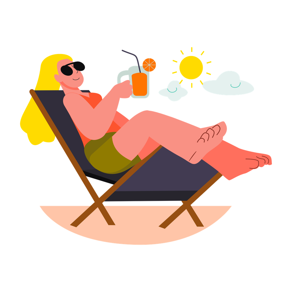 sunbathing on the beach 1 - Laundry Naik Kelas